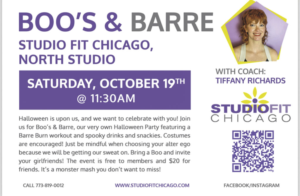 An event by studio fit chicago, Boo's and Barre