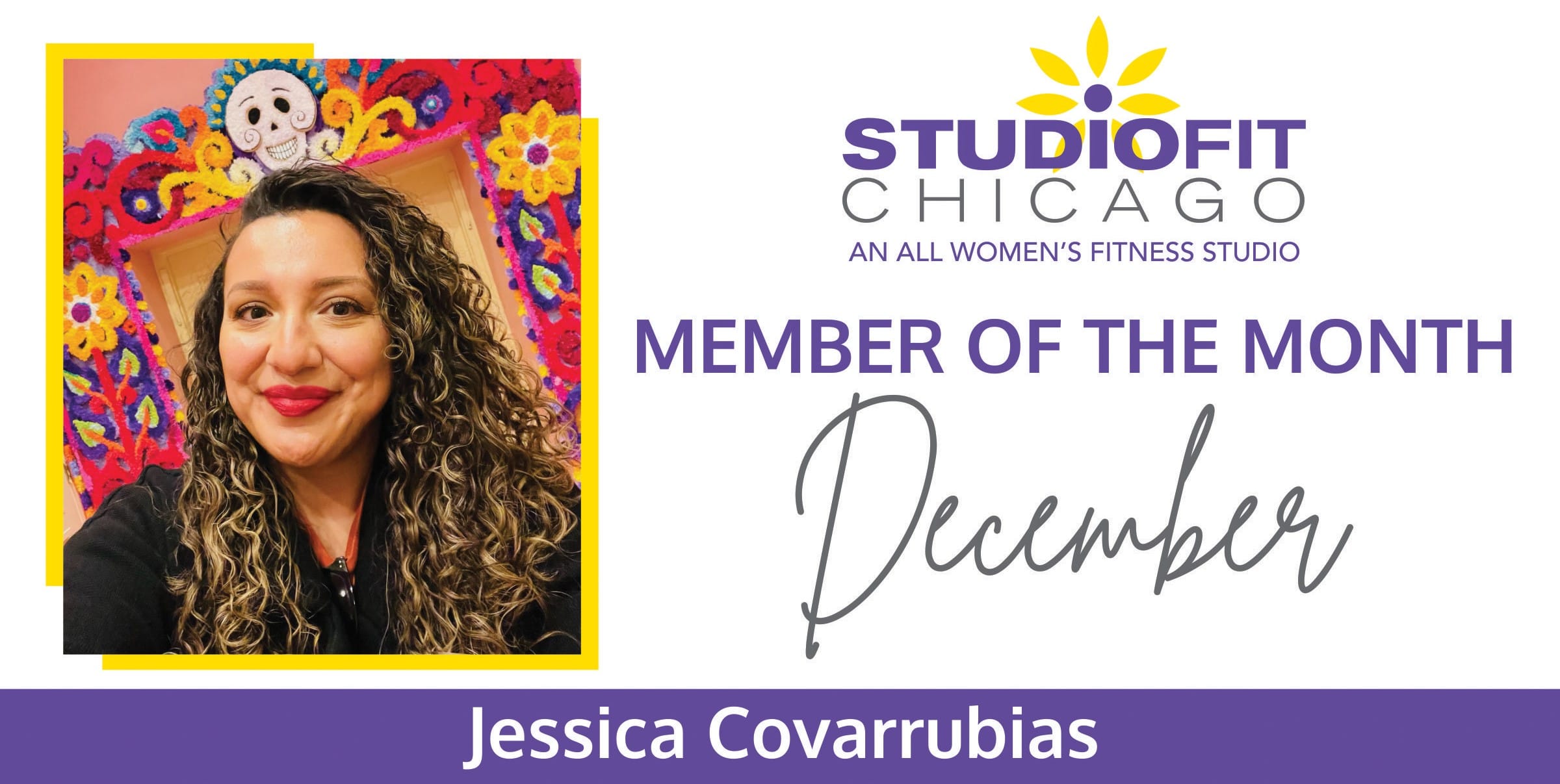 Jessica Covarubbias is studio fit chicagos December Member of the Month!