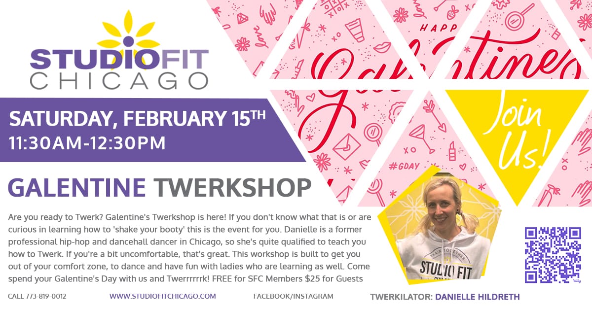 Galentine's Twerkshop event at Studio Fit Chicago on February 15th 2025.