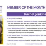 Studio Fit Chicago'S March Member Of The Month, Rachel Jenkins