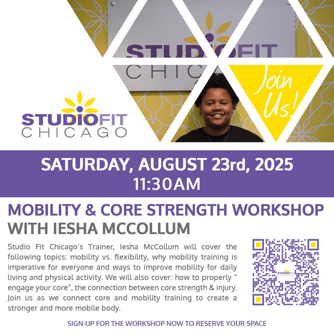 Mobility &Amp; Core Strength Workshop At Studio Fit Chicago In Lincoln Park On Saturday, August 23Rd.