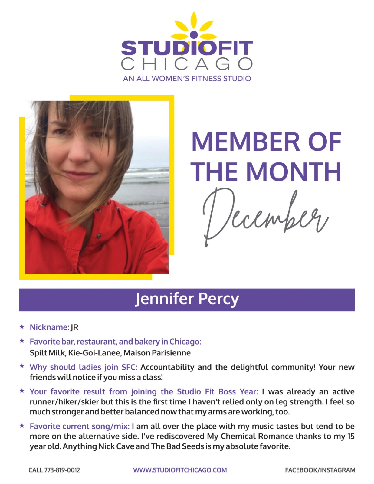 December Member Of The Month - Jennifer Percy October Member Of The Month