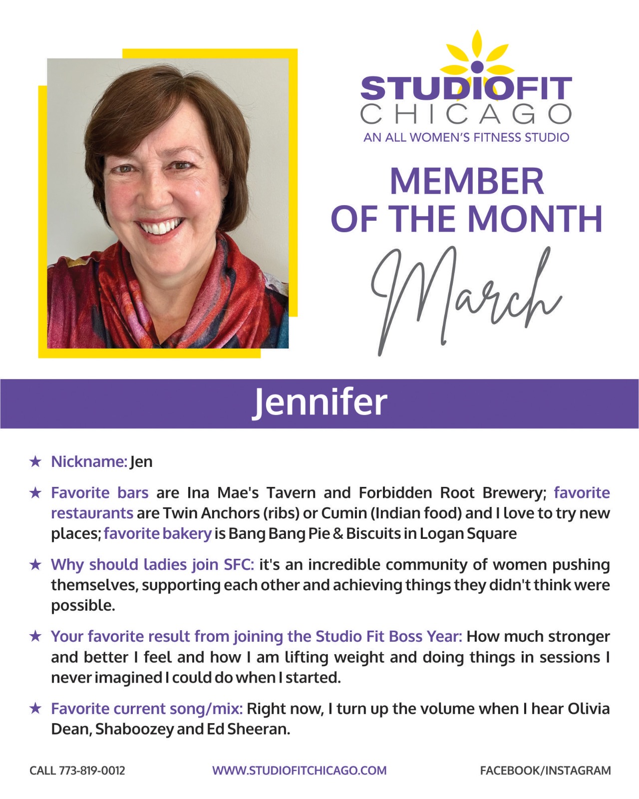 Jennifer: Studio Fit Chicago'S March 2026 Member Spotlight | Women'S Fitness Success Story Carrie Alden