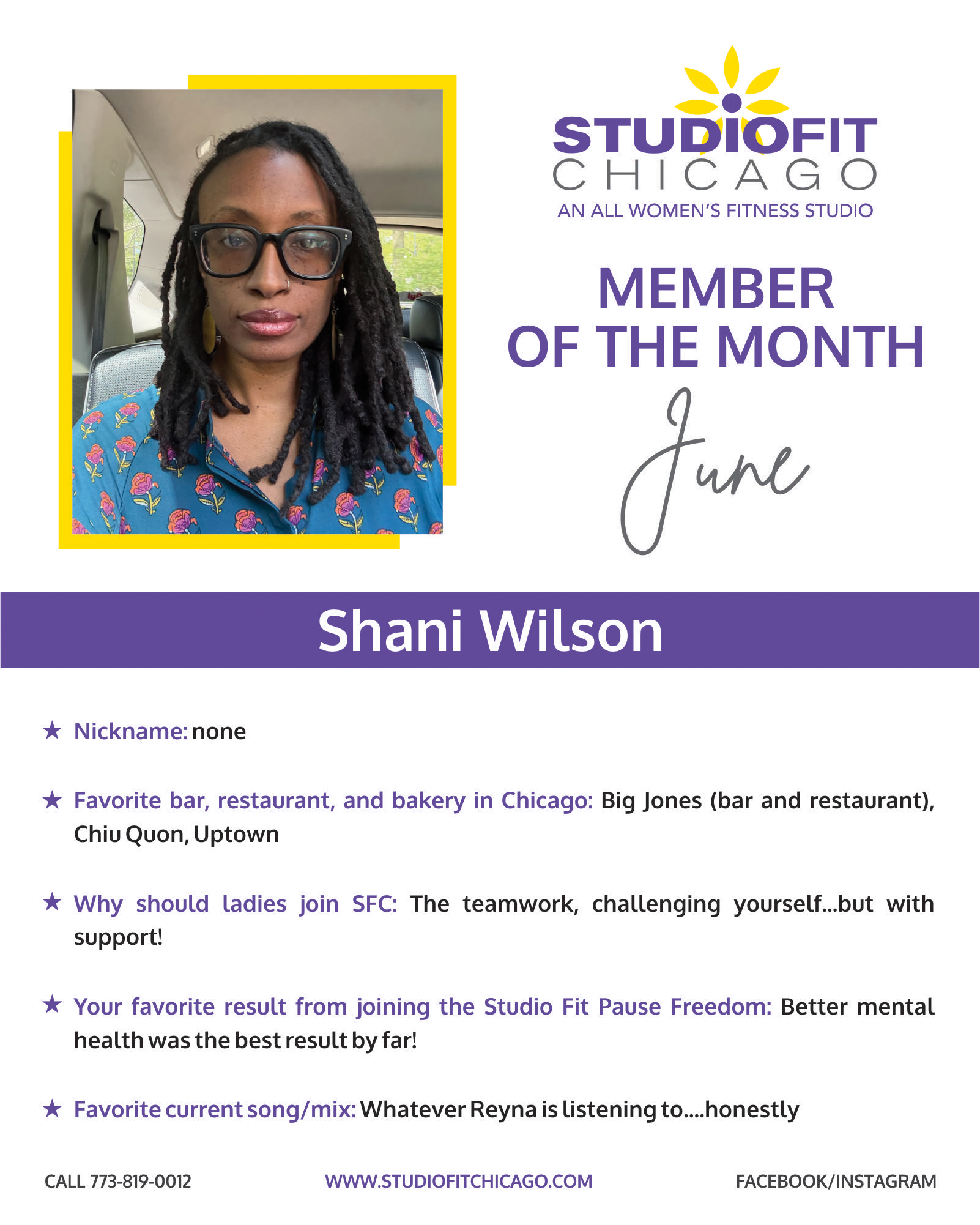 Shani Wilson: Studio Fit Chicago'S June Star | Member Of The Month Studio Fit Chicago Member Of The Month